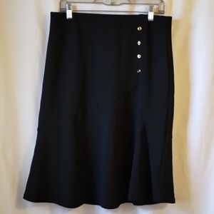 Soho Black A-Line Skirt with Button Detail